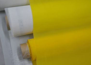 चीन सफेद / पीला कस्टम स्क्रीन प्रिंटिंग पॉलिएस्टर फैब्रिक 55 थ्रेड नहीं भूतल उपचार आपूर्तिकर्ता
