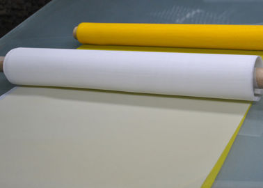चीन 50 इंच 80T पॉलिएस्टर स्क्रीन प्रिंटिंग मेष चीनी मिट्टी की चीज़ें मुद्रण, सफेद / पीला रंग के लिए आपूर्तिकर्ता