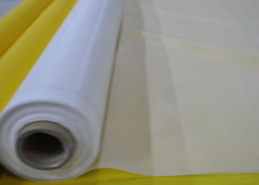 144 इंच 180T पॉलिएस्टर Monofilament पॉलिएस्टर मेष कपड़े रोल्स सफेद / पीला रंग