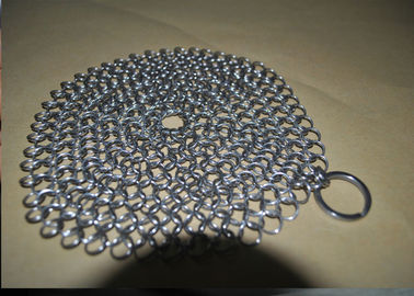 कास्ट आयरन स्टेनलेस स्टील चेनमेल स्क्रबर 6x6, घंटी कास्ट आयरन क्लीनर